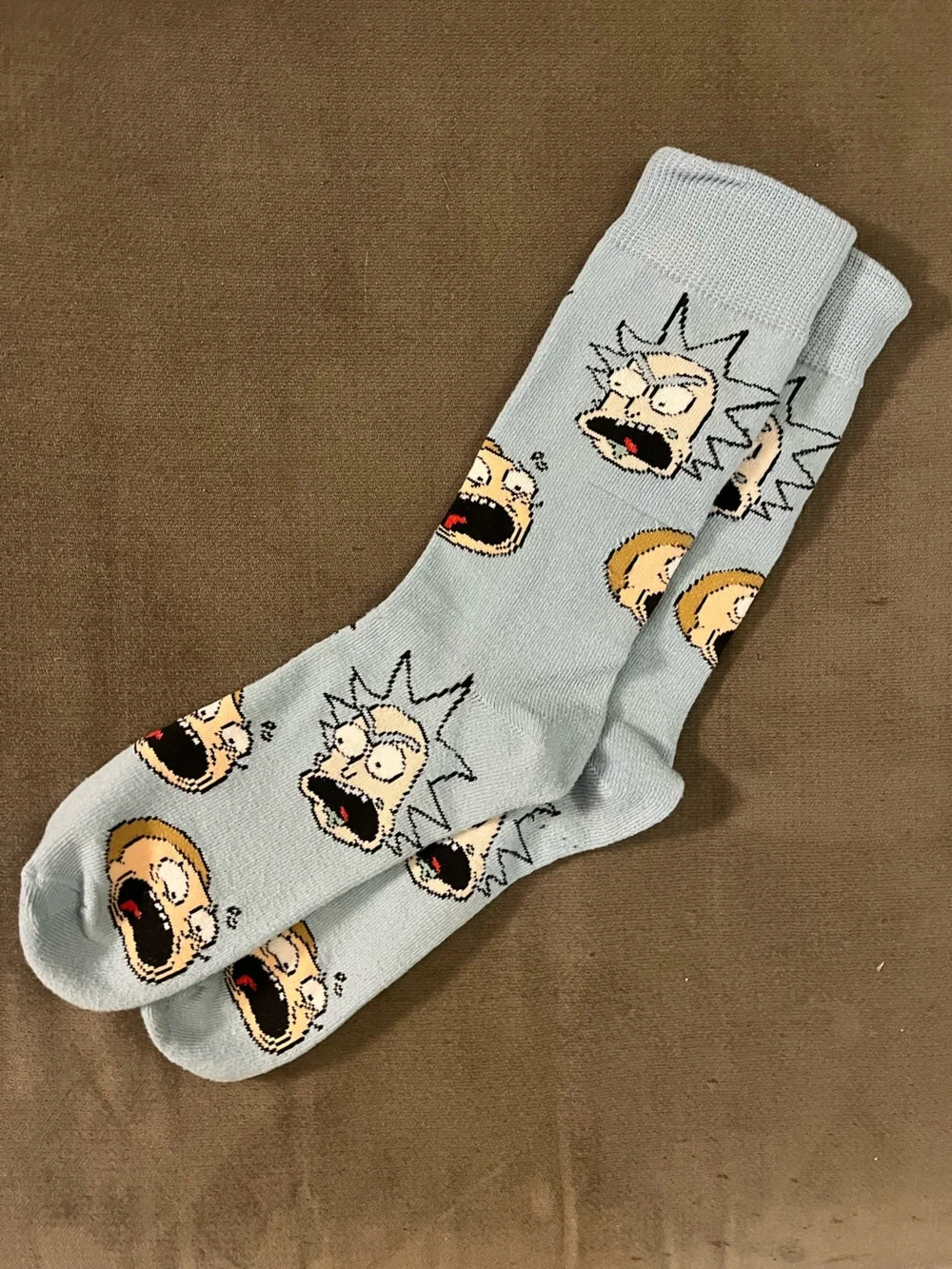 NEW RICK & MORTY Cartoon Network Socks Light Blue